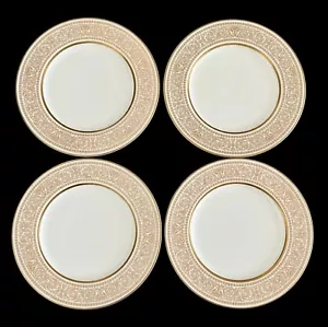 Set Of 4 Vintage Mikasa Narumi Oberlin Gold Rimmed 6.5” Bread Plates Excellent - Picture 1 of 5