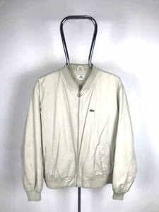 Men’s 8/XL/54,Lacoste Vintage Beige Cotton Casual Zip Bomber Jacket,Harrington - Picture 1 of 17