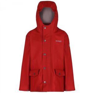Regatta Kids Edrik Waterproof Button Up Jacket Red 11-12 Years TD8 PP 15