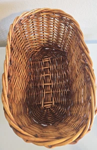 Wicker Oval Basket 15" x 8" x 6. 5"  - Picture 1 of 11