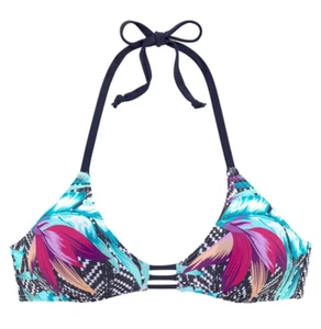 Tropical Floral Bikini Oberteil 16 C D Cups Triangel mit herausnehmbarer Polsterung Träger - Bild 1 von 2