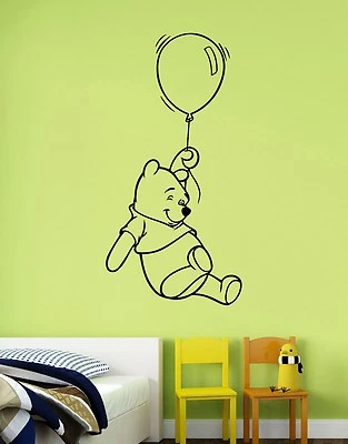 Winnie the Pooh Vinyl Sticker Disney Wall Decal Bear Art Nursery Cartoon Decor 3 - Image 1 of 2