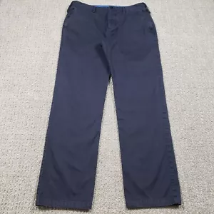 Burberry Brit Pants Mens 34x32 Navy Blue Chino Straight Button Fly Cotton Casual - Picture 1 of 16