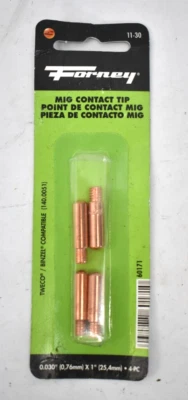 Forney MIG Contact Tips Genuine OEM 4 Pack .030" 60171 For Tweco/Binzel - Image 1 of 4