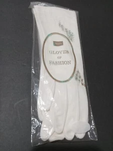 Guantes de tela vintage blancos para mujeres disfraces fiesta Sears nuevo en paquete - Imagen 1 de 5