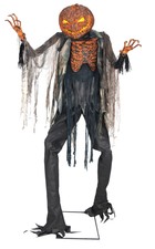 Scorched Scarecrow Animated 7' Prop Lifesize Pumpkin Haunted House Halloween