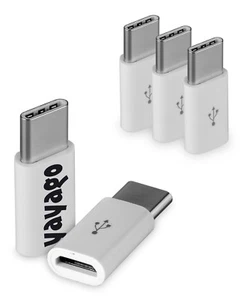 Juego de 3 adaptadores USB 3.1 tipo C a micro USB blanco para Asus Transformer 3 Pro T303UA - Imagen 1 de 1