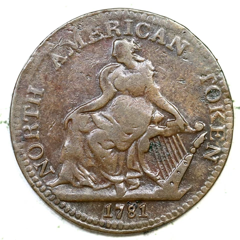 1781 North American Token Colonial Copper Coin Cover