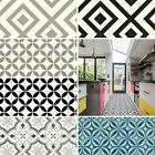 Geometric Tile Effect Vinyl Flooring Patterned Lino 8.99m Bathroom Kitchen