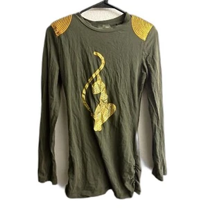 Women's Baby Phat Sequin Detail Green Long Sleeve Top Size M - Picture 1 of 5