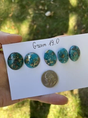 5 件 绿松石出租车带 Pyrite,美丽自然色 19.0 克 — 第 1/3 张图片