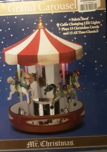 New MR CHRISTMAS GRAND CAROUSEL COLOR CHANGING LED  LIGHTS  30 SONGS Unopened - Picture 1 of 12