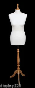 DELUXE Size 10 Female Dressmakers Dummy Mannequin Tailor CREAM Bust Beech Stand - Picture 1 of 4