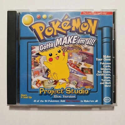 Pokémon: Project Studio -Gotta Make 'em All! - Blue Version (PC, 1999) NEAR MINT - Image 1 of 3