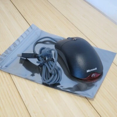 Microsoft Black Wired Wheel Mouse Optical 1.1A USB -PS2 Compatible - Tested 01 - Image 1 of 4