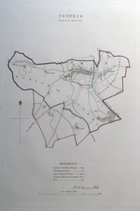 TOTNES, DEVON, UK, Street Plan, Dawson Original antique map 1832 - Bild 1 von 2