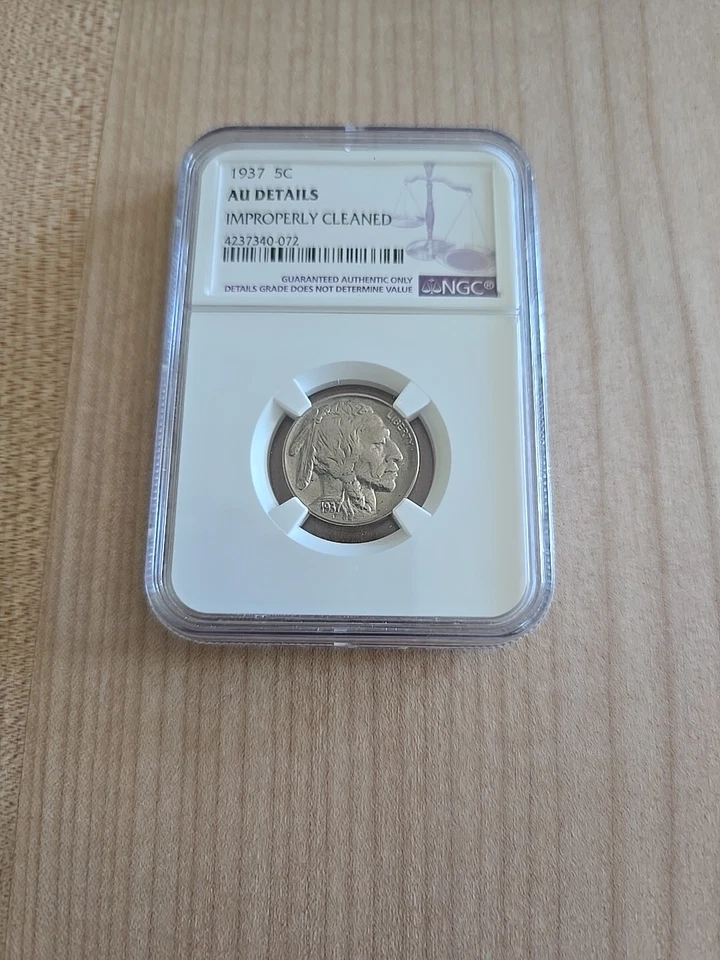 1937-P  BUFFALO NICKEL  NGC AU DETAILS "CLEANED" - Image 1 of 4