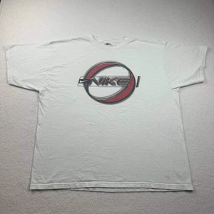 Vintage 90s Nike Big Center Logo Retro Swoosh Active T-Shirt Weiß Herren Gr. XL - Bild 1 von 8