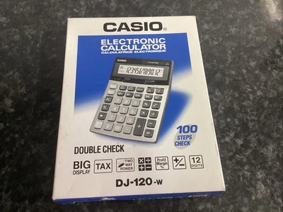 Casio DJ-120w Desktop Calculator with Check and Correct Function - Silver - 12Di - Image 1 of 4