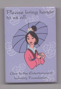 Botón Pinback Disney - Mulan - Please Bring Honor To Us All - Entertainment Ind - Imagen 1 de 2