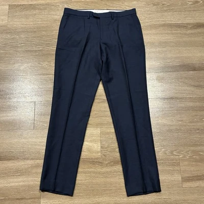 J Crew Mens Pants Navy Blue Size 32x32 Wool Bowery Slim Trouser - Image 1 of 4