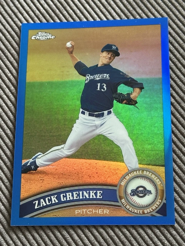 2011 Topps Chrome ZACK GREINKE BLUE /99 Parallel Refractor - Image 1 of 2