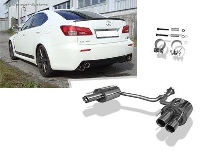  Escape deportivo dúplex Lexus IS F 2x90mm redondo biselado con amortiguador - Imagen 1 de 4