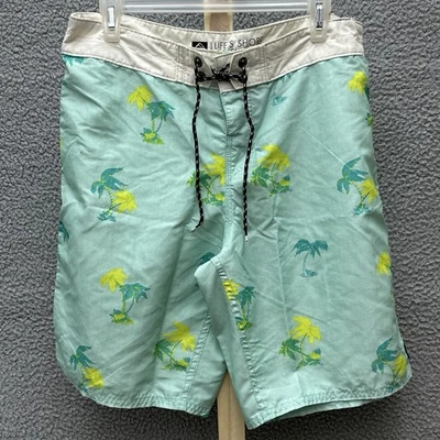 Reef Boardshorts Mens 34 Blue Hawaiian Drawstring Back Pocket Cinch Fly - Image 1 of 4