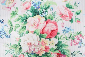 4 DRAPES Battersea an Elegant  English Rose Bouquet Sunburst Multicolor  Blooms - Picture 1 of 4
