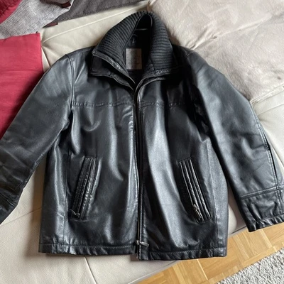 Lederjacke Herren Schwarz Gr. 52-54 Gefüttert - Bild 1 von 4