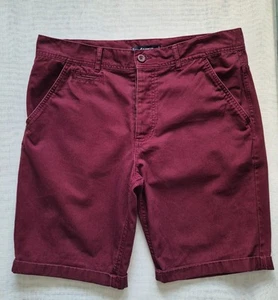 Kangol Mens Burgundy Chino Shorts Cotton Summer Slash Pockets Size Medium VGC - Picture 1 of 13