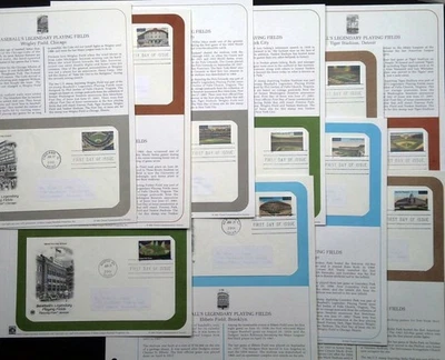 2001 Baseball's Legendary Playing Fields Sc 3510-3519 FDC PCS iconic stadiums - Image 1 of 4