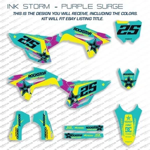 Graphics Kit for Honda CRF450R CRF 450R (2021-2024) Ink Storm – Purple Surge - Foto 1 di 7