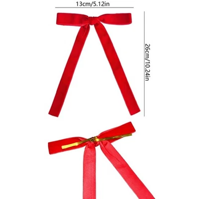 Samt Schleife Ornamente 20 Stück mit Perlenkette für Weihnachtsdeko - Bild 1 von 4