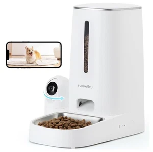 Automatic Cat Feeder with Rotating Camera,1080P HD Video with Night Vision, 5... - Picture 1 of 8