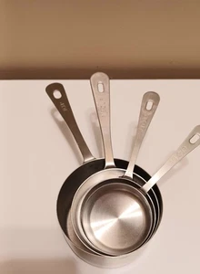 Amco 864 4er Set Messbecher 18/8 Edelstahl 1/4, 1/3, 1/2, 1 Tasse - Bild 1 von 1