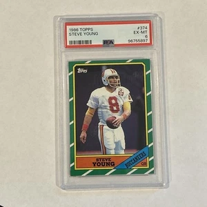 1986 Topps #374 Steve Young Tampa Bay Buccaneers Rookie Card Graded By PSA 6 - Picture 1 of 5