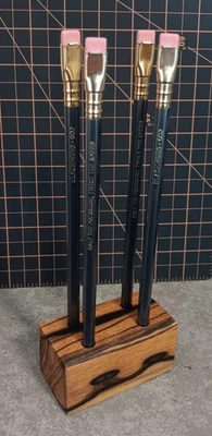 Pencil Display Holds 4 of Your Blackwing Pencil Collection. Handmade Ebony Wood  - Image 1 of 4