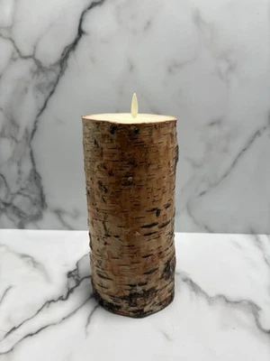 Luminara Flameless Real Birch Bark Battery Candle w/Moving Flame Light 8” - Image 1 of 4
