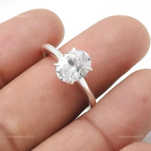 Zircone Cubico Pietra Argento Sterling Massiccio Dicembre Birth Cocktail US 4.5 - Foto 1 di 9