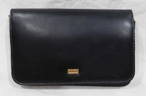 NWOT - Ms. Leather Checkbook Clutch Mini Bag with Strap from Buxton - Black - Picture 1 of 5