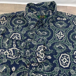 Vintage Colours by Alexander Julian Shirt 90s Green Paisley Button Down ~Large - Picture 1 of 7