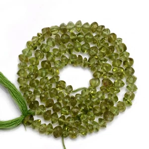 AA Natural Green Peridot 4mm To 5mm Rondelle Beads Smooth Polished Beads 14.5'' - Picture 1 of 6