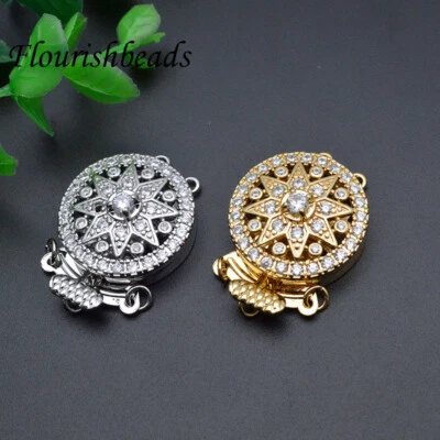 2pcs High Quality Neckel Free Flower Shape Connector Box Clasp DIY Jewelry Parts - Image 1 of 4