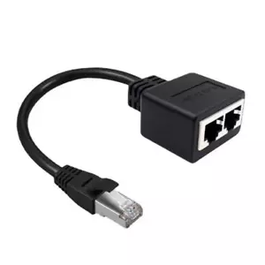 `RJ45 Ethernet Kabel Splitter 1 Auf 2 Netzwerk Adapters, Ethernet Splitter LAN ✧ - Photo 1/9