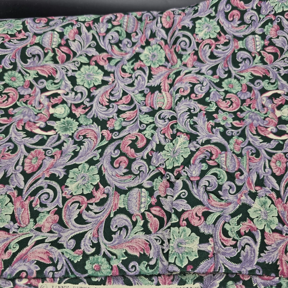 Telas de moda Jinny Beyer Mr. RJR púrpura/verde algodón costura 44" ancho 2 yardas Foto 1 de 4