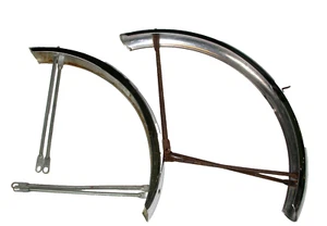 Vtg 50's Style 24" Bicycle Chrome Fender Set Western Flyer Columbia Schwinn - Picture 1 of 24
