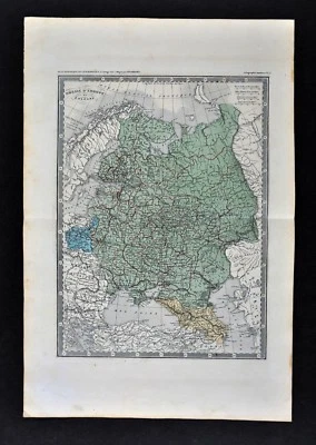 c 1860 Mapa Ansart - Rusia - Polonia Estonia Finlandia Letonia Moscú San Petersburgo Foto 1 de 3