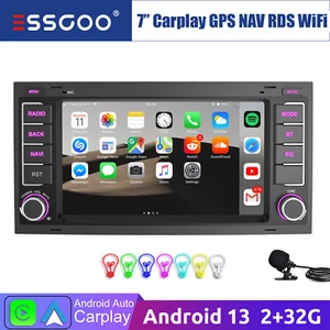 7" Carplay Autoradio Android 13 GPS Nav WiFi RDS Für VW Touareg Transporter V T5 - Bild 1 von 15