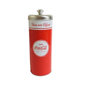Coca-Cola 2009s Metal Straw Dispenser Holder with straws H-461 - Picture 1 of 7